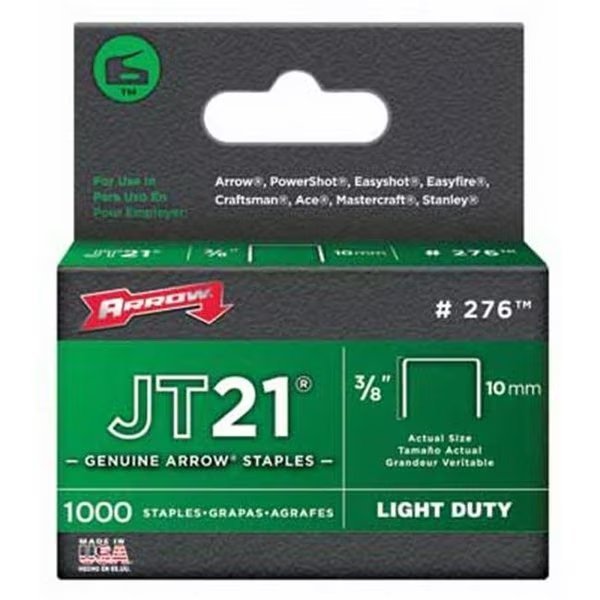 Arrow Fastener 276 Flat Crown Light Duty Staples - 0.38 in.; Pack of 5, Arrow Fastener, Mfr#: 741868